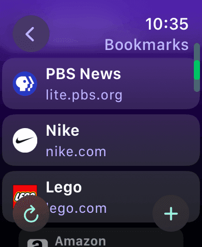 Watch bookmarks synced