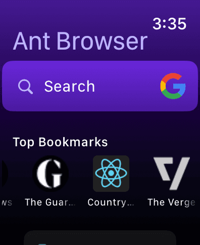 Google search on Apple Watch