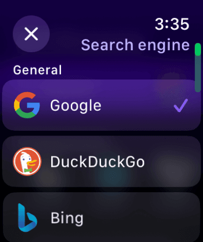 Search engine settings
